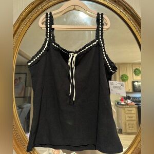 American Eagle Outfitters Black and White Tank Top